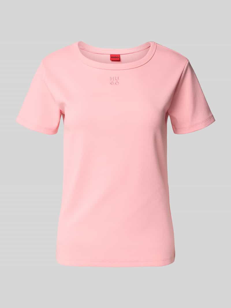 T-shirt z okrągłym dekoltem i wyhaftowanym logo