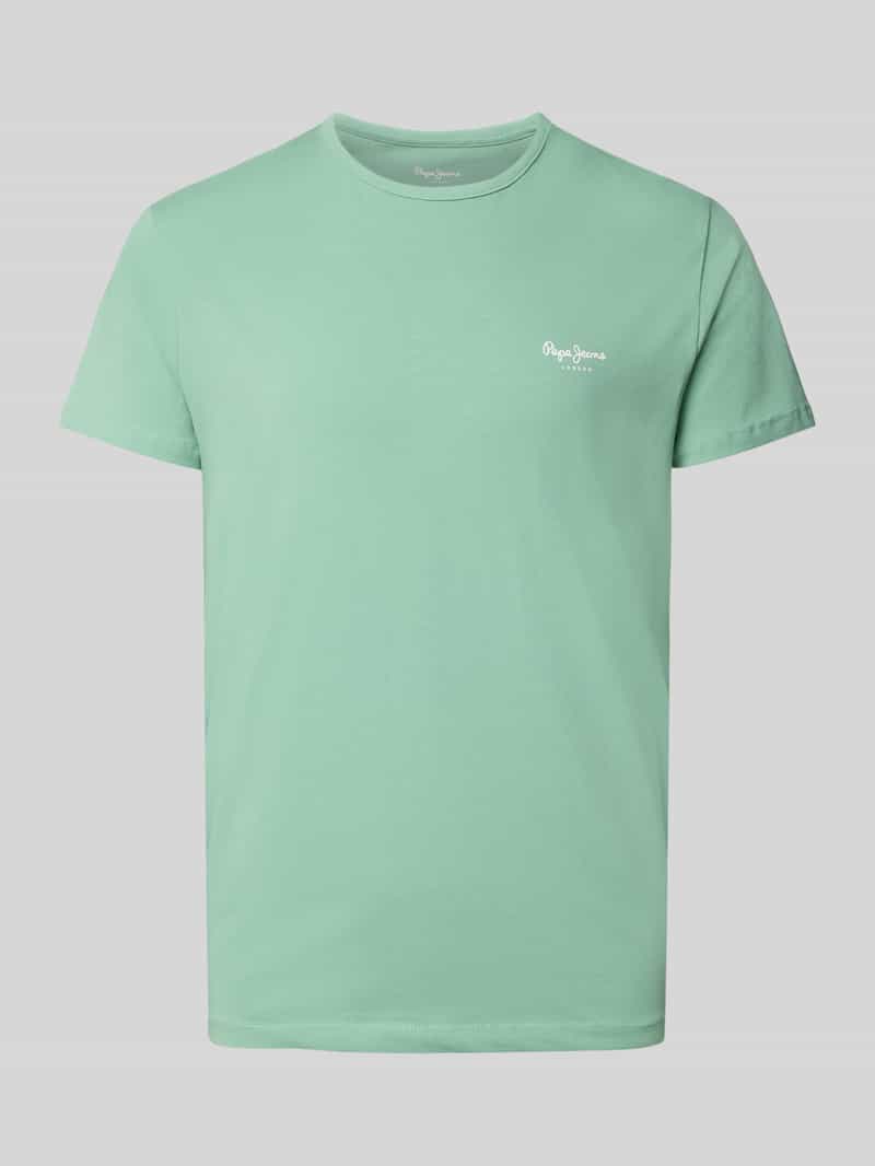 T-shirt o kroju slim fit z mieszanki bawełny