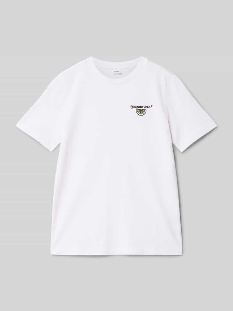 T-shirt o kroju regular fit z czystej bawełny