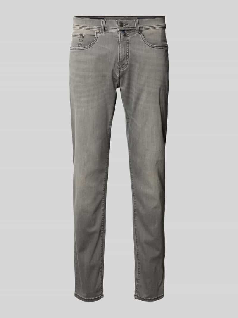 Jeansy o kroju tapered fit z 5 kieszeniami model ‘Lyon’
