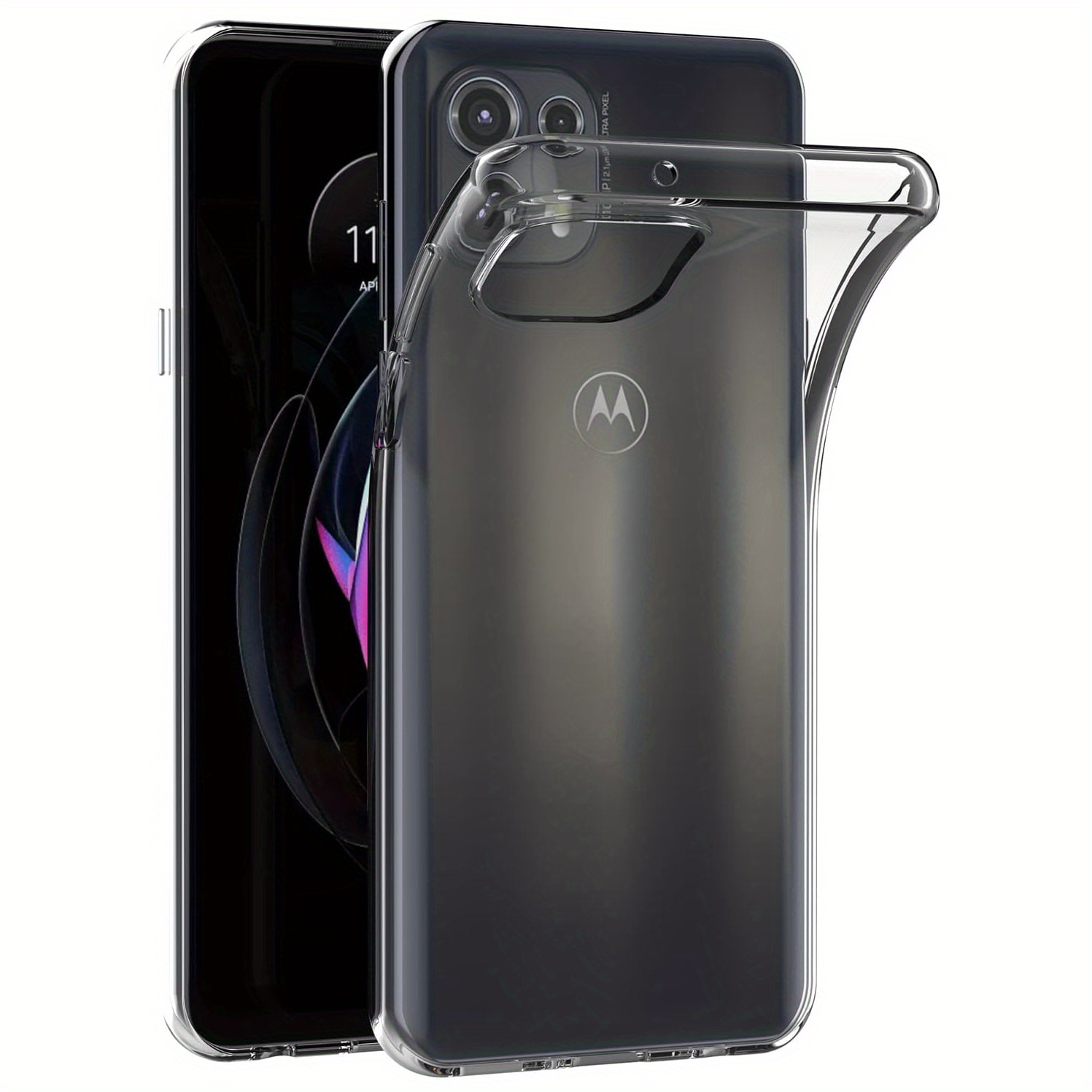 TEMU Etui na telefon: Przezroczyste etui do Moto Edge 20 Lite, Edge 20 Fusion, cienkie, miękkie, jasnobezowe, ochronne pokrowce na telefon
