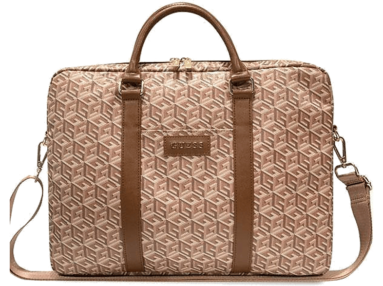 Torba na laptopa GUESS GCube Stripes Brązowy
