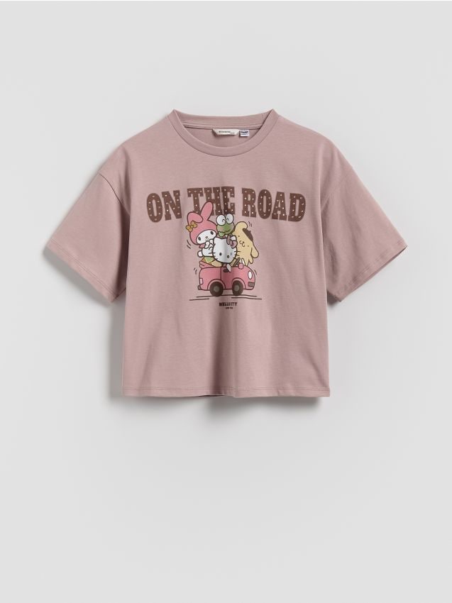 Reserved - T-shirt Hello Kitty and Friends - brązowy