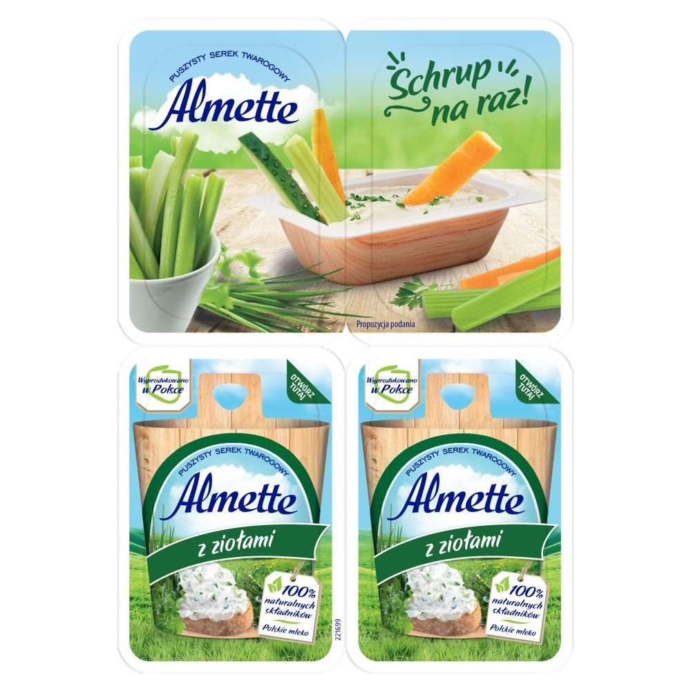 Almette Puszysty serek twarogowy z ziołami 120 g (4 x 30 g)