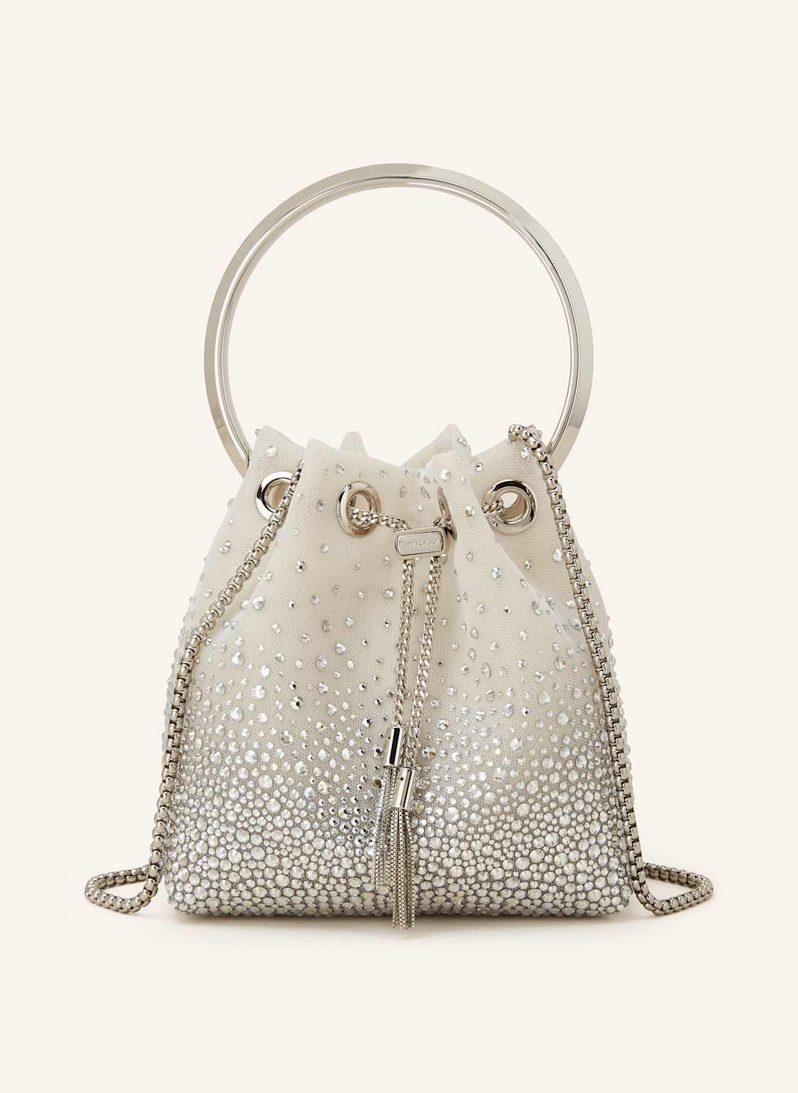 Jimmy Choo Torebka Bon Bon Z Ozdobnymi Kamykami weiss