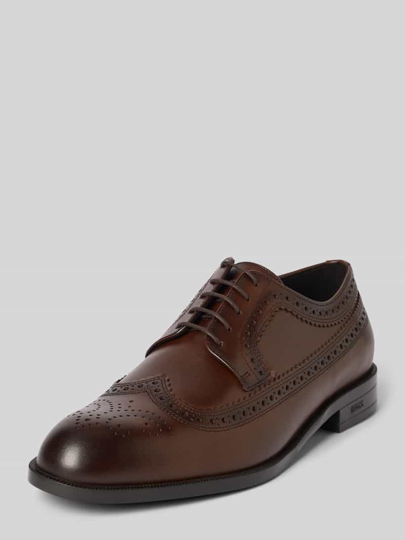Buty derby z ażurowym wzorem