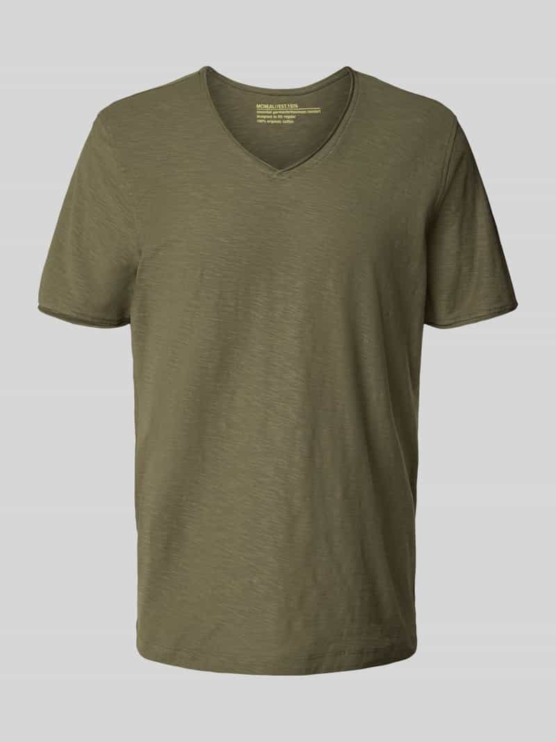 T-shirt z dekoltem w serek