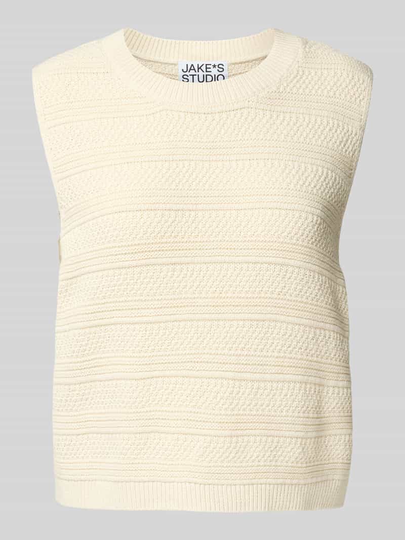 Top z dzianiny z fakturowanym wzorem