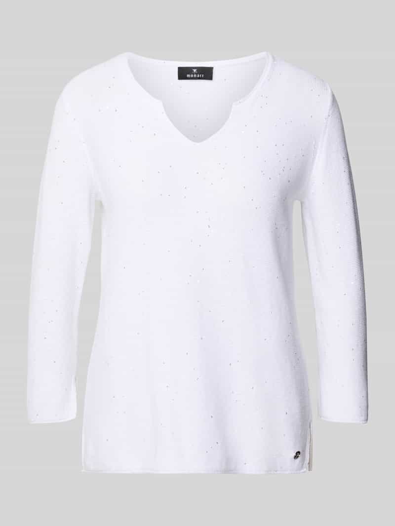 Sweter z dzianiny z cekinowym obszyciem