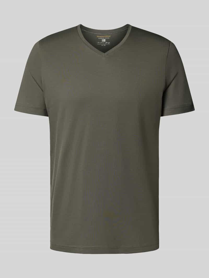 T-shirt z dekoltem w serek