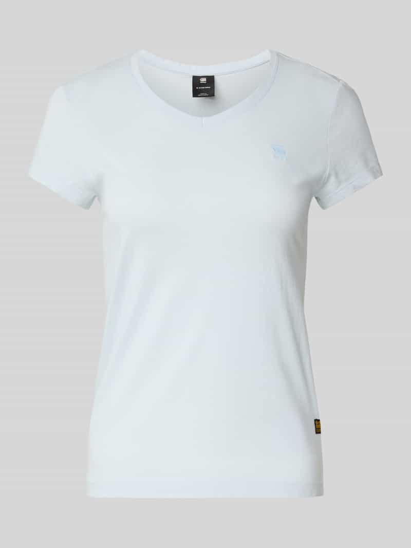 T-shirt o kroju slim fit z wyhaftowanym logo model ‘Eyben’