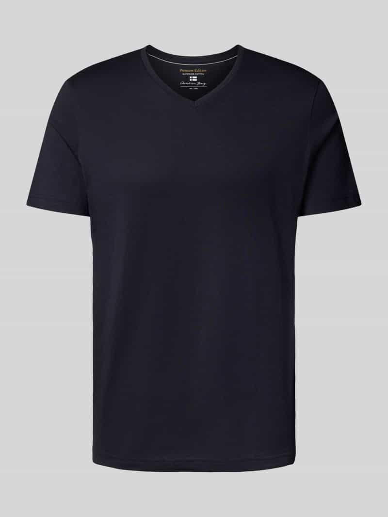 T-shirt z dekoltem w serek