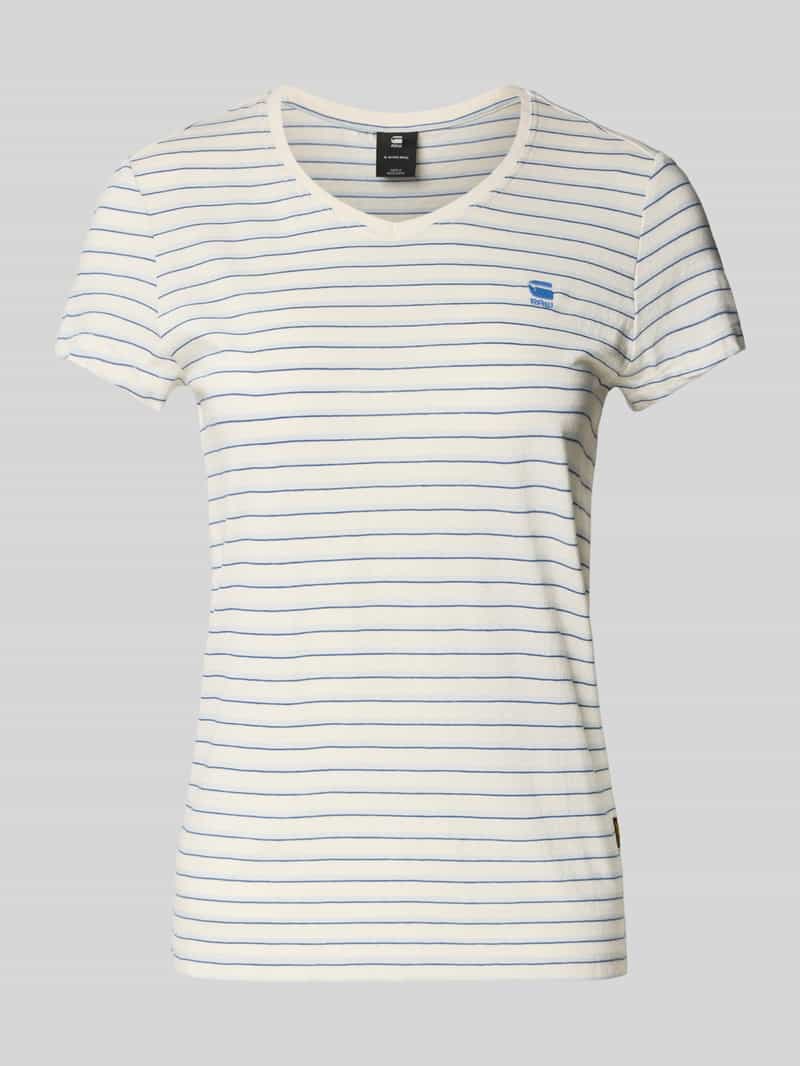 T-shirt o kroju slim fit z wzorem w paski model ‘Stripe eyben’