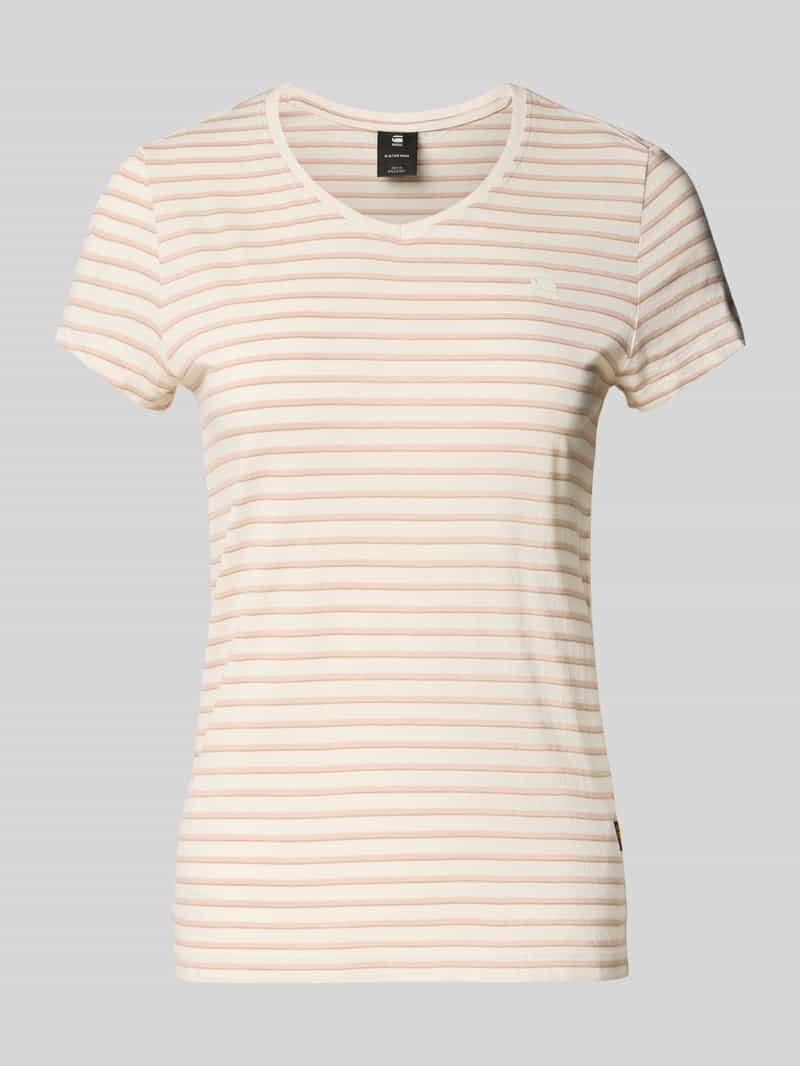 T-shirt o kroju slim fit z wzorem w paski model ‘Stripe eyben’