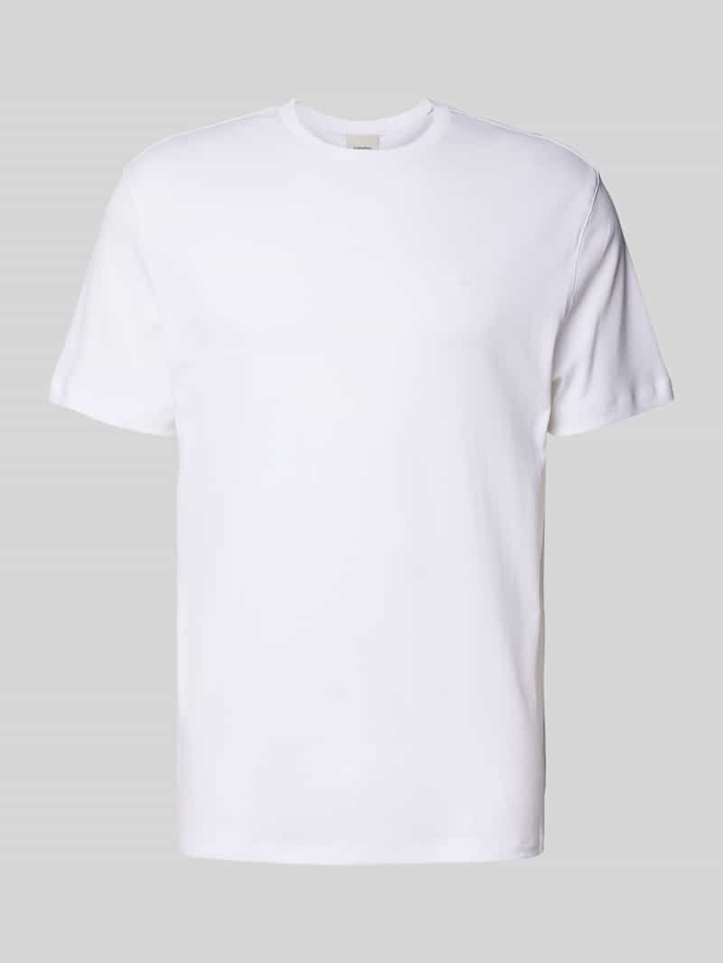 T-shirt z wyhaftowanym logo model ‘SUPIMA’