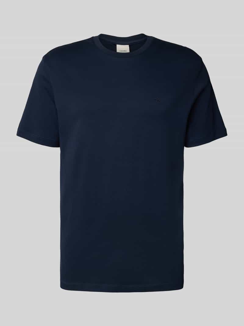 T-shirt z wyhaftowanym logo model ‘SUPIMA’
