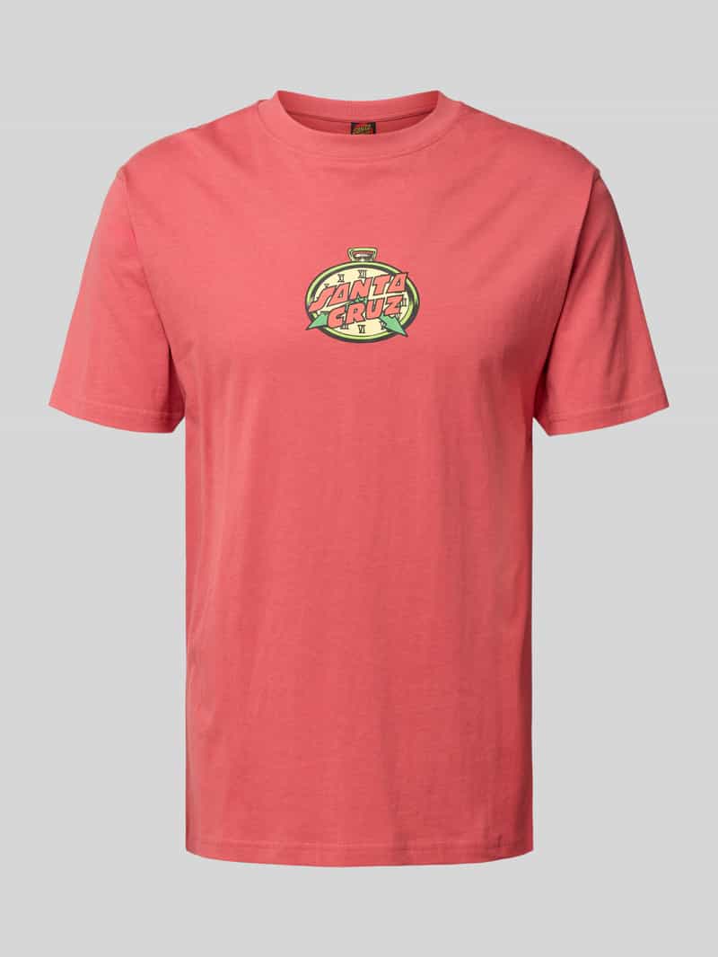 T-shirt z nadrukiem z logo i okrągłym dekoltem