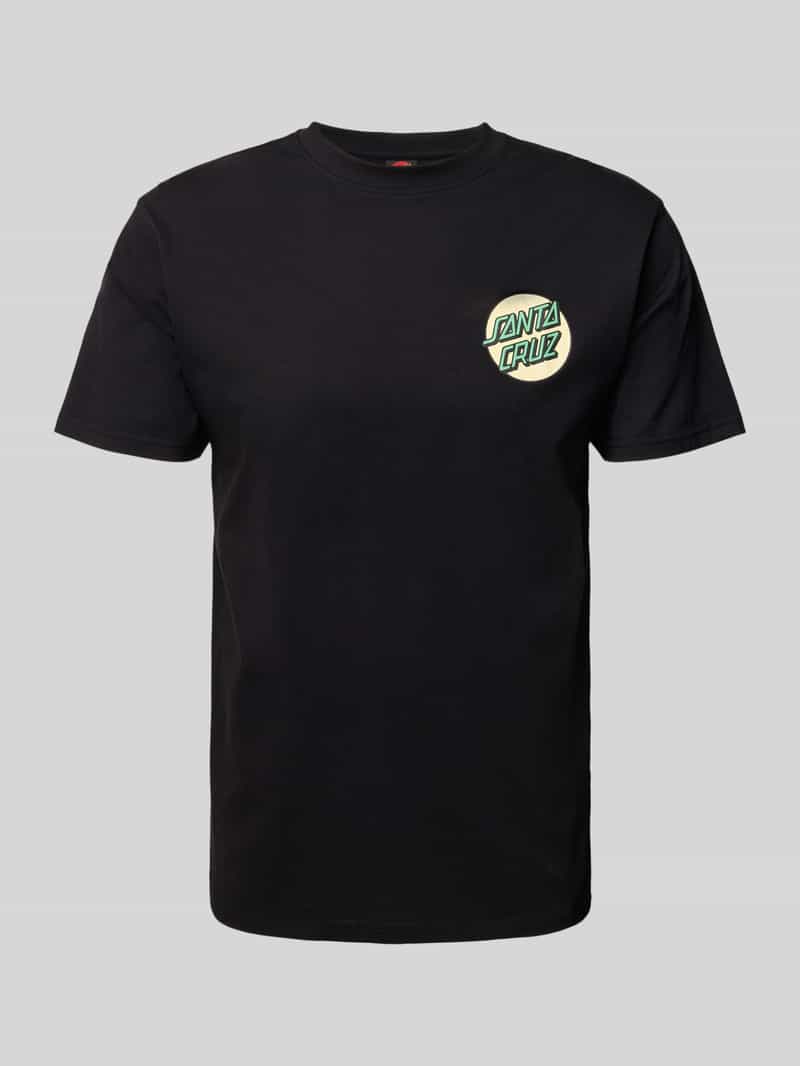 T-shirt z nadrukiem z logo i okrągłym dekoltem