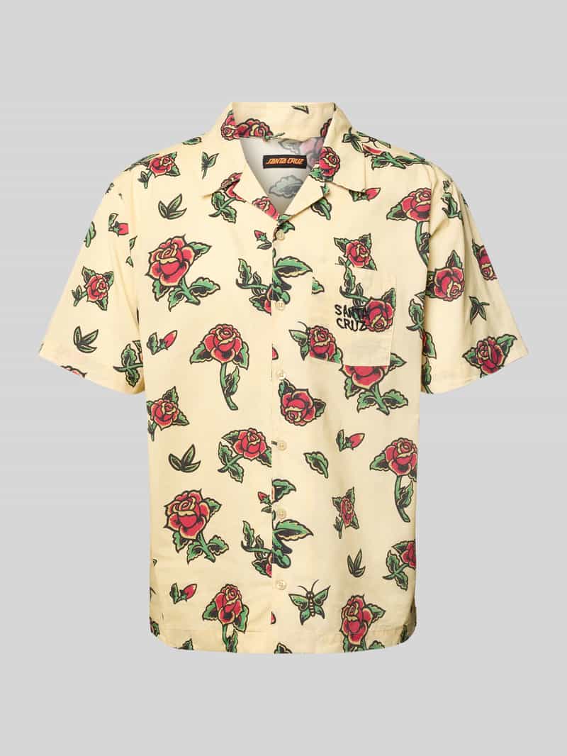 Koszula casualowa o kroju regular fit z kołnierzem z połami model ‘FLASH ROSES’