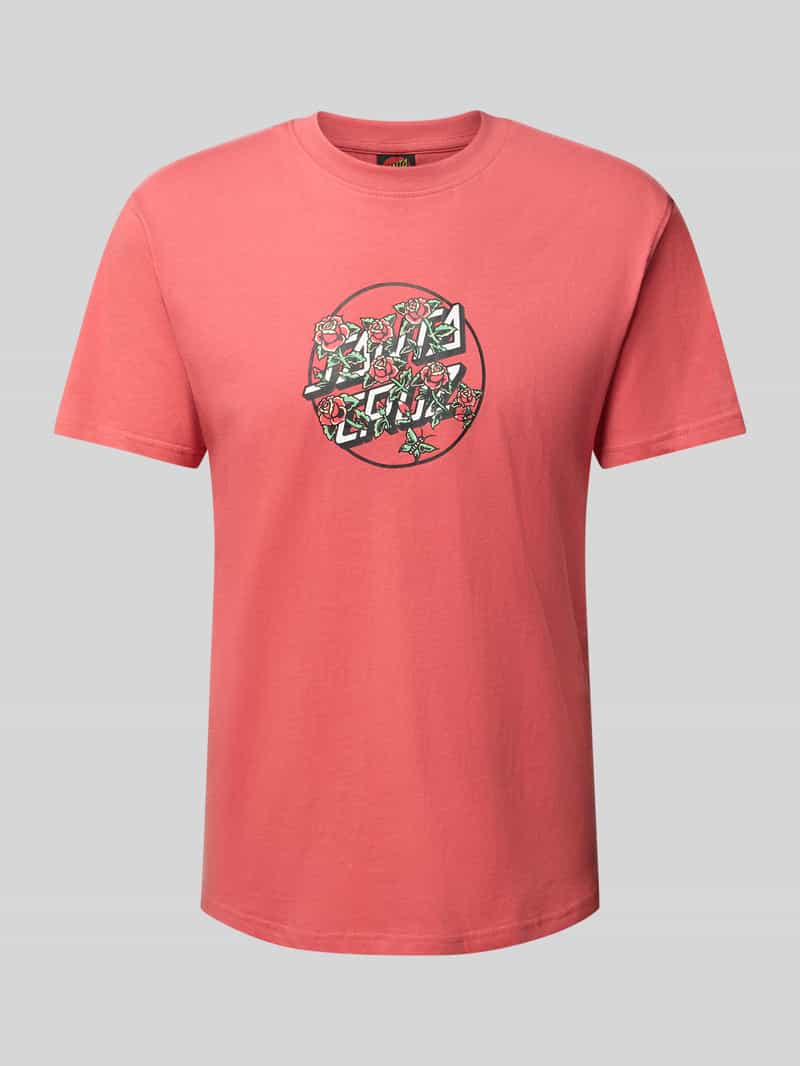 T-shirt z nadrukiem z logo i okrągłym dekoltem