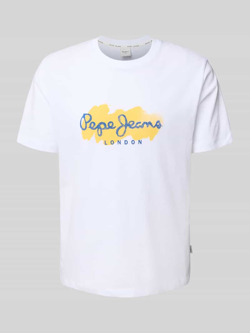 T-shirt o kroju regular fit z czystej bawełny model ‘MILTON’
