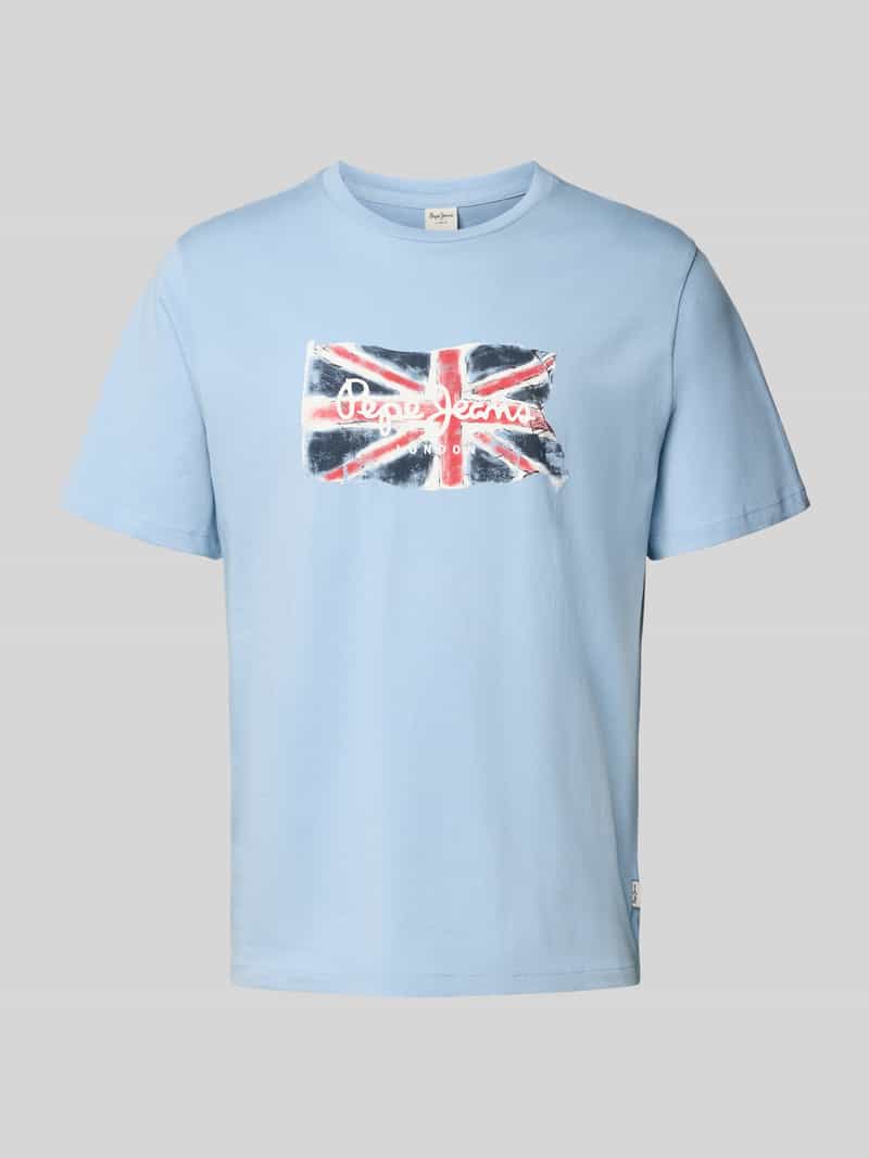 T-shirt o kroju regular fit z czystej bawełny
