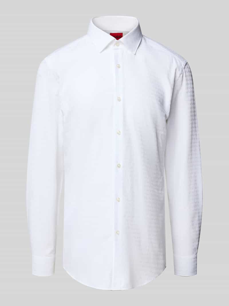 Koszula biznesowa o kroju slim fit z listwą guzikową model ‘Kenno’