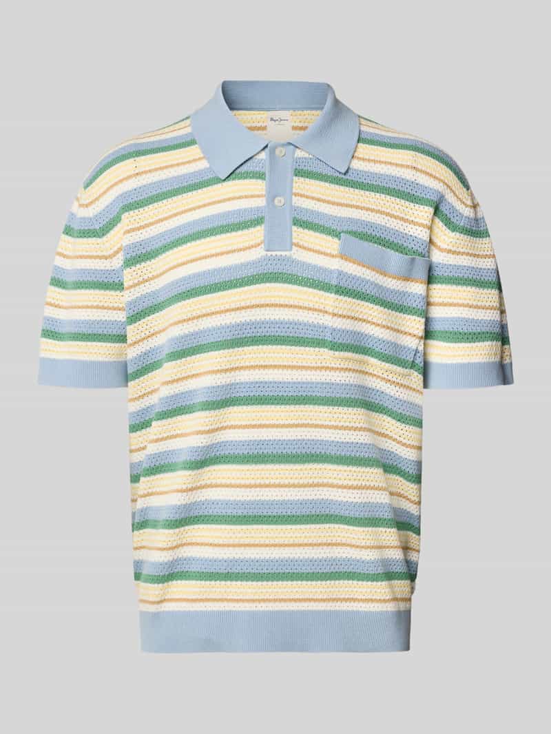 Bluzka z dzianiny o kroju regular fit z kołnierzykiem polo