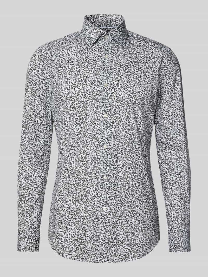 Koszula o kroju slim fit z mieszanki bawełny