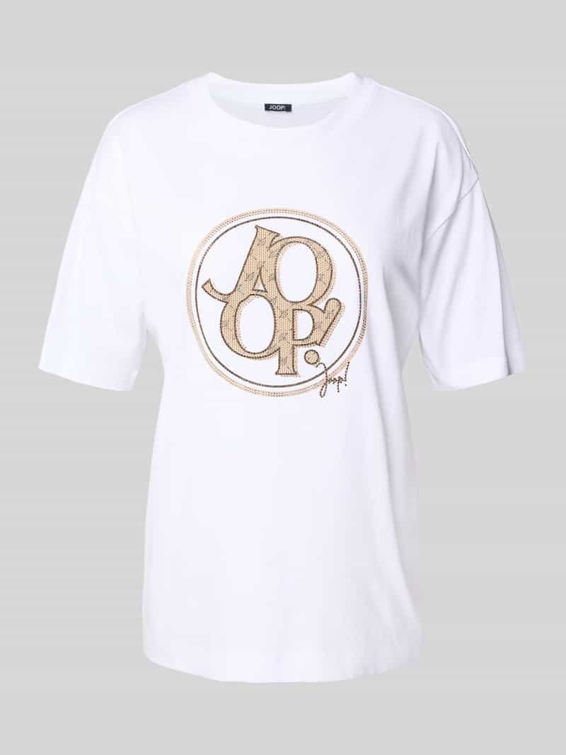 T-shirt z obszyciem kamieniami stras model ‘Tashi’