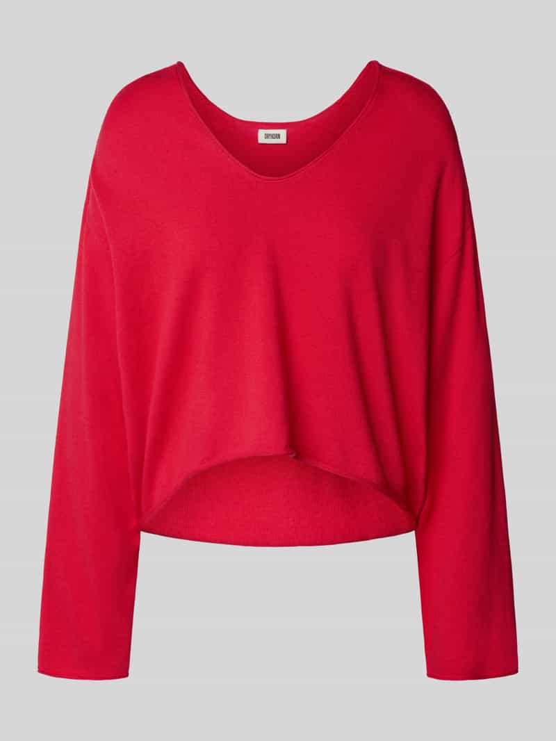 Sweter z dzianiny o kroju relaxed fit z dekoltem w serek model ‘SOMAIJA’