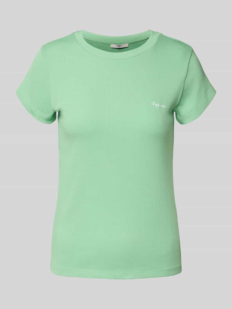 T-shirt o kroju regular fit z mieszanki bawełny i elastanu