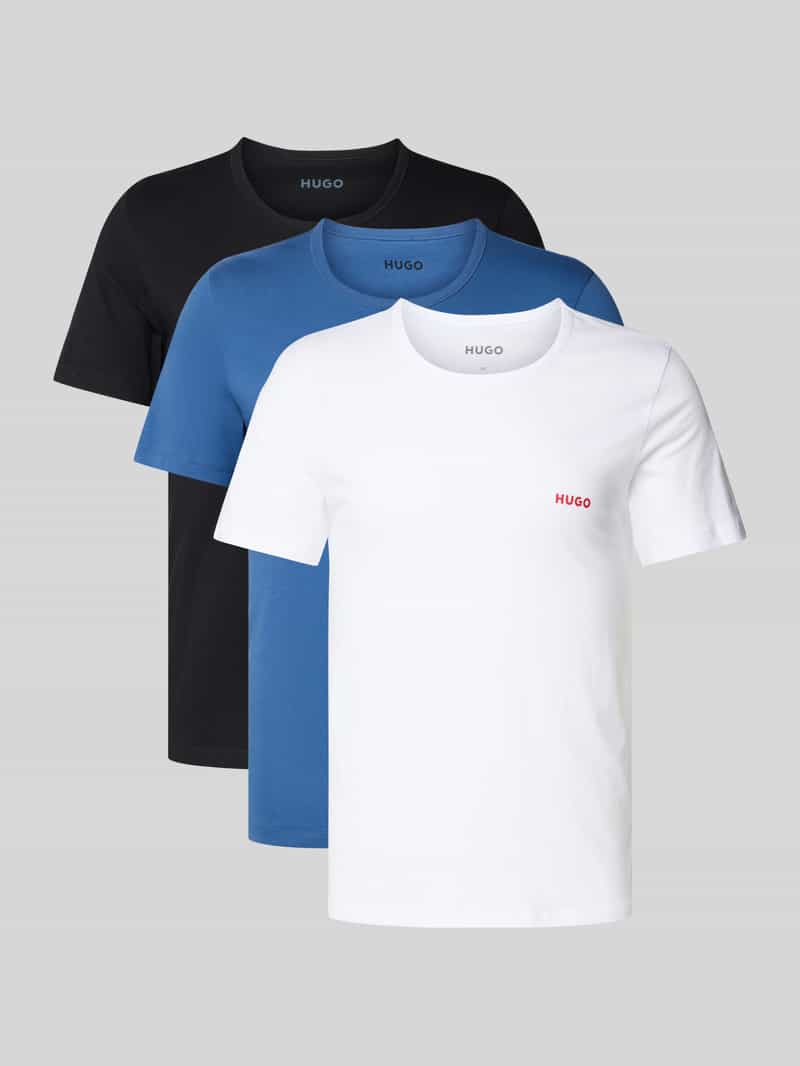 T-shirt z nadrukiem z logo w zestawie 3 szt.