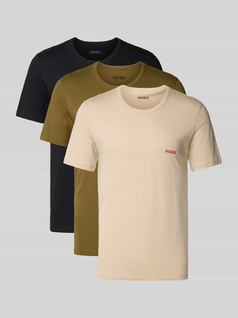 T-shirt z nadrukiem z logo w zestawie 3 szt.