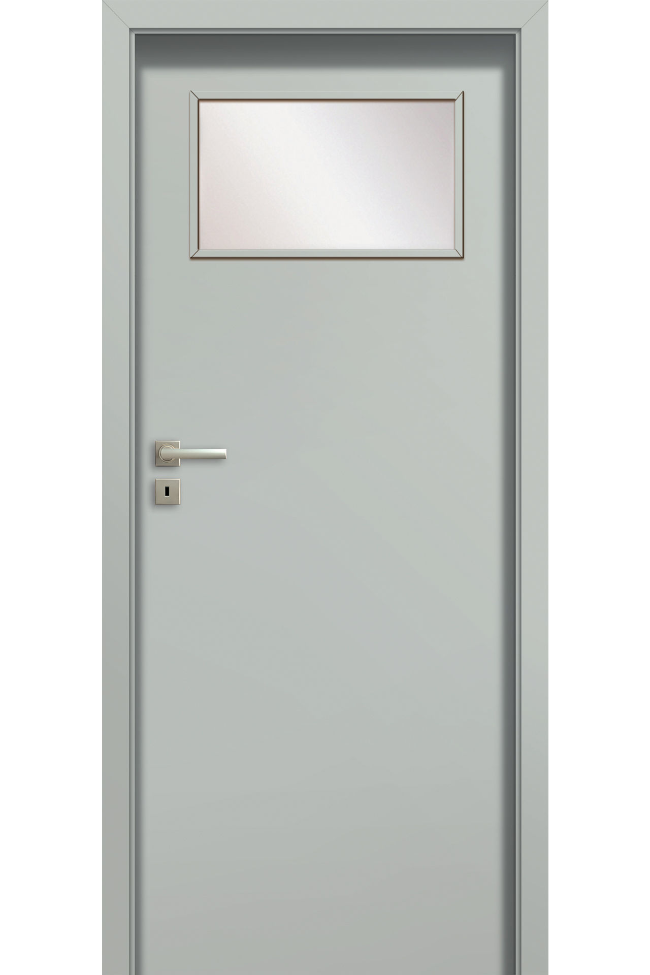 Pol-Skone Dzwi Wewnętrzne Z Szybą Deco 02 Szary Struktura