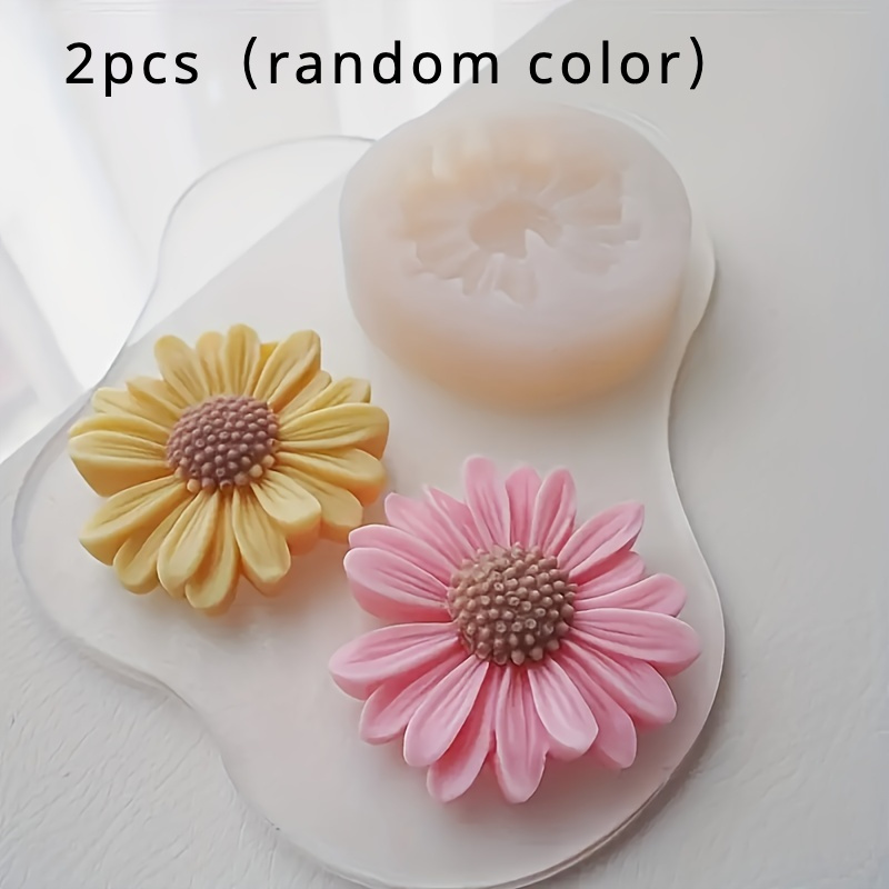 TEMU 2 Szt. Silikonowe Formy Do Kwiatka - Formy Do Kwiatka Wielokrotnego Użytku Do Smugi, Świecy, Mydła, Biżuterii I Dekoracji Wnętrz DIY, Wytrzymałe