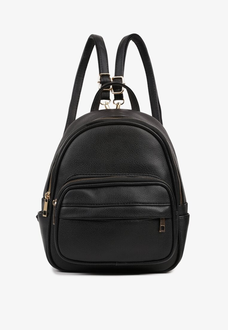 Czarny Plecak z Odpinanymi Szelkami i Dodatkowymi Kieszonkami Milinia