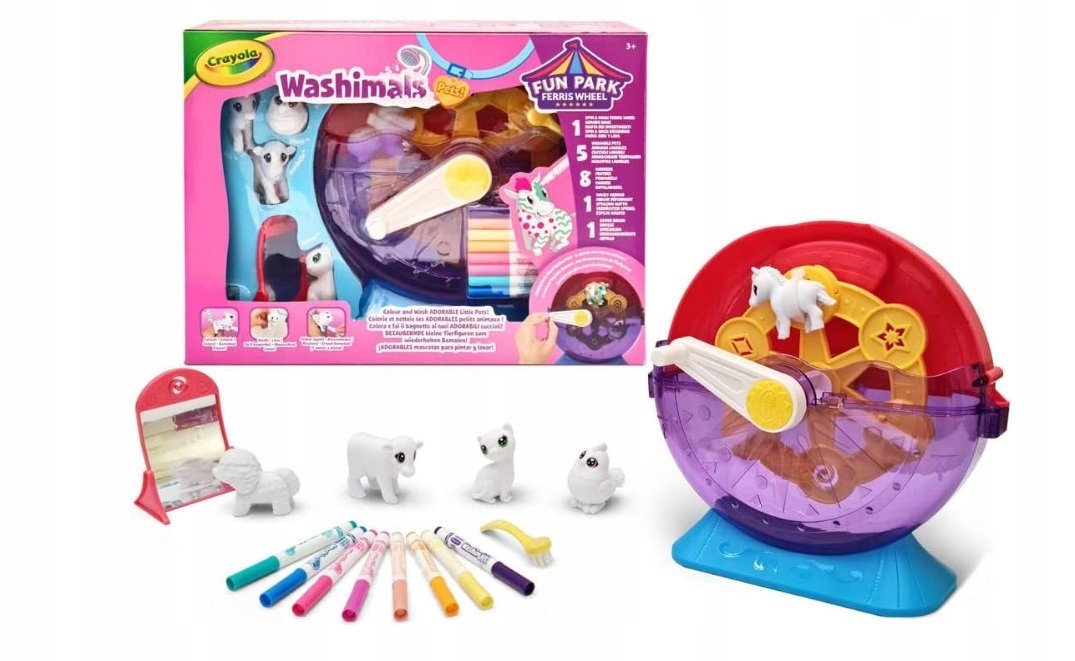 Crayola Washimals Zestaw diabelski młyn mazaki zmywalne zwierzątka PREZENT