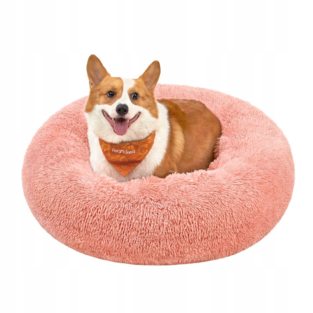 FEANDREA Legowisko Dla Psa Kota Donut 80 cm Różowe
