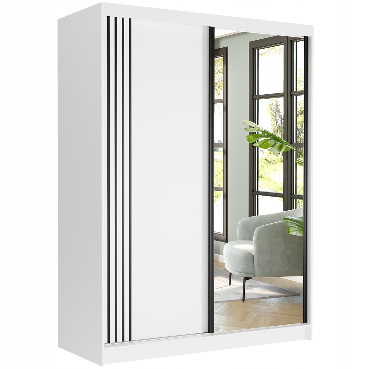 Szafa przesuwna Rivano V 150 cm z lustrem