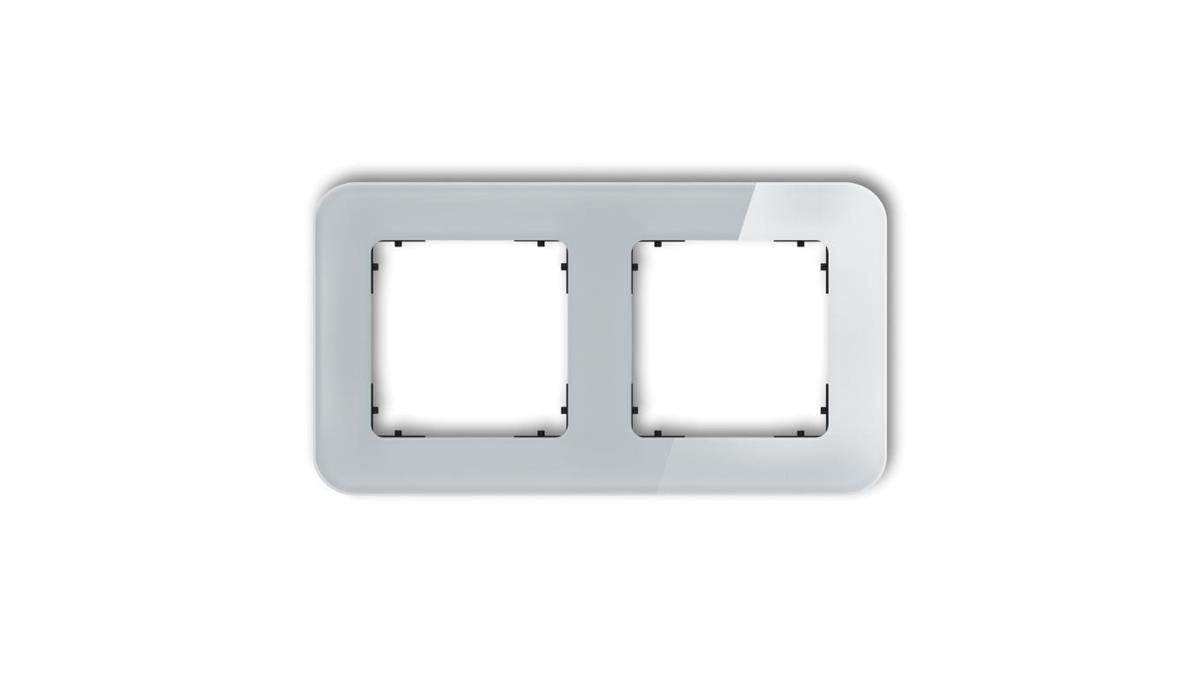 Icon ramka uniwersalna podwăłjna zaokrä…glona - efekt szkĺ‚a (ramka: szara spăłd: czarny) 15-12-irsz-2