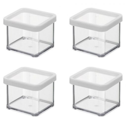 ROTHO ZESTAW 4 POJEMNIKÓW NA ŻYWNOŚĆ ARTYKUŁY SYPKIE 0,5L BIAŁY LOFT