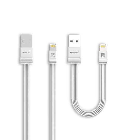 Remax Tengy pakiet zestaw 2x kabel USB Lightning 1M/16CM biały