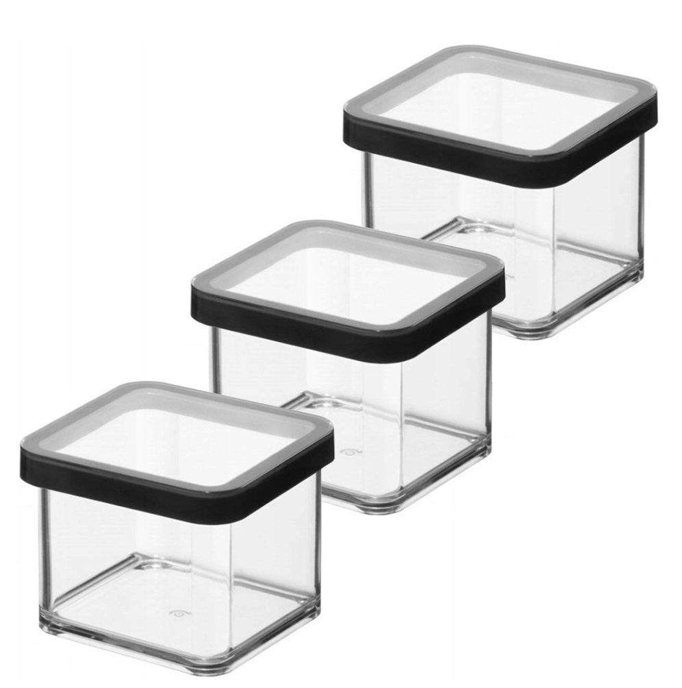 ROTHO ZESTAW 3 POJEMNIKÓW NA ŻYWNOŚĆ ARTYKUŁY SYPKIE 0,5L CZARNY LOFT