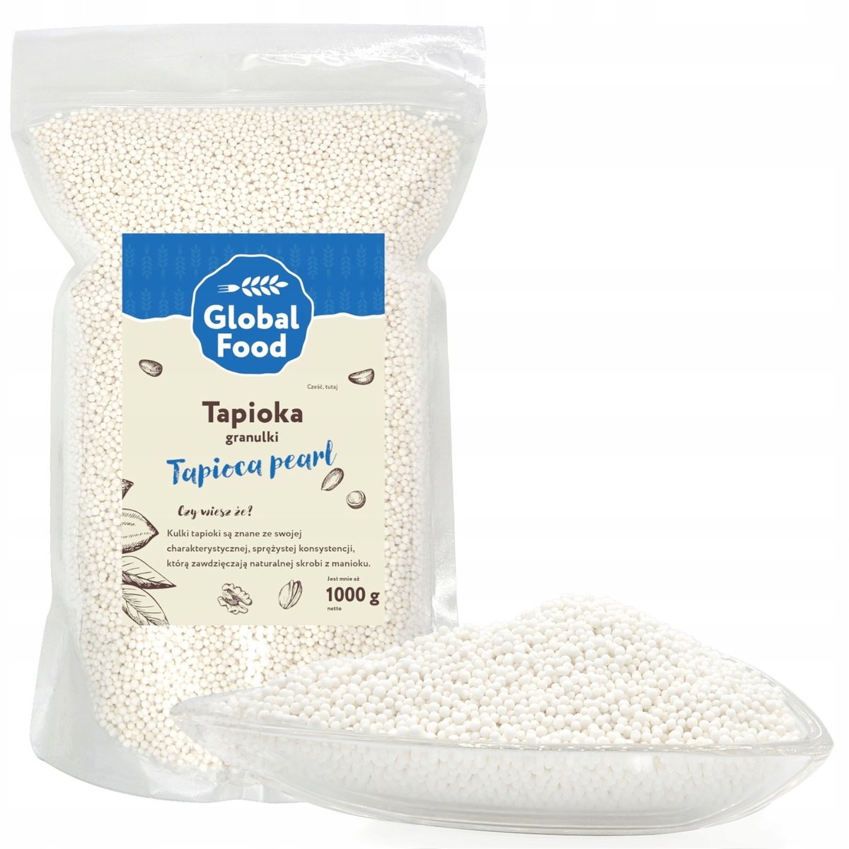 TAPIOKA GRANULKI 1kg (1000g) KULKI PEREŁKI skrobia z manioku do BUBBLE TEA