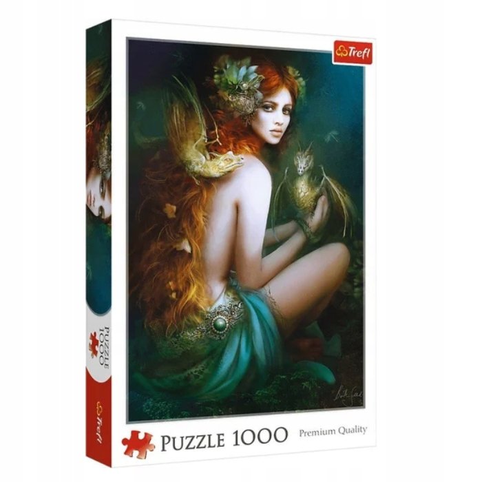 Puzzle Woman and dragons Przyjaciółka smoków 1000 elementów