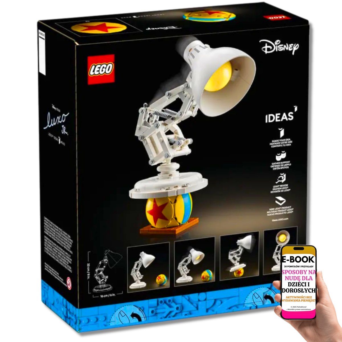 ZBUDUJ PIERWSZĄ IKONĘ PIXARA LEGO® Disney Pixar -21357– Prezent Dla Fanów Animacji Model Luxo Jr. z Ukrytymi Motywami Filmowymi + EBOOK-3
