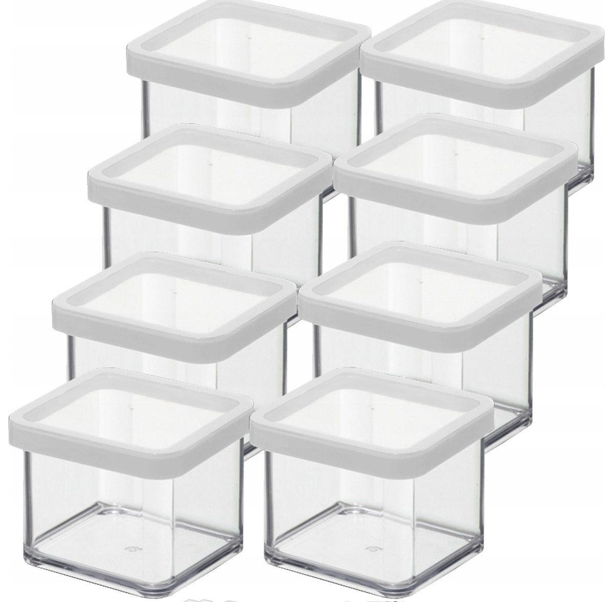 ROTHO ZESTAW 8 POJEMNIKÓW NA ŻYWNOŚĆ ARTYKUŁY SYPKIE 0,5L BIAŁY LOFT