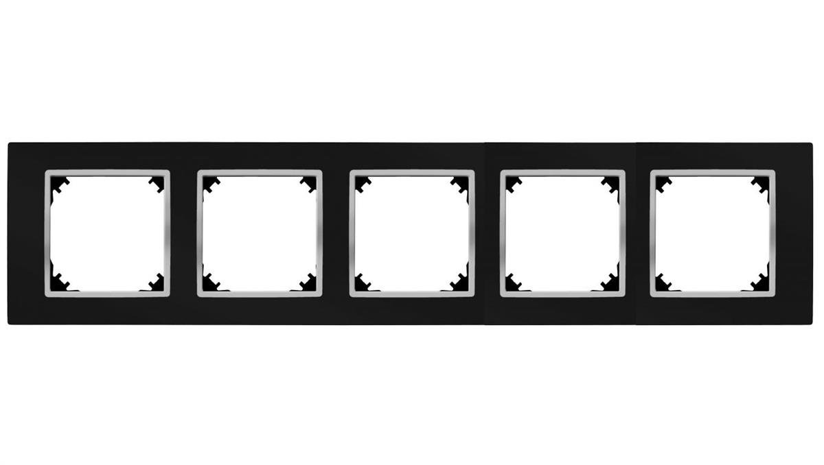 Vestra ramka piä™ciokrotna ip20 czarny/chrom 3875-46