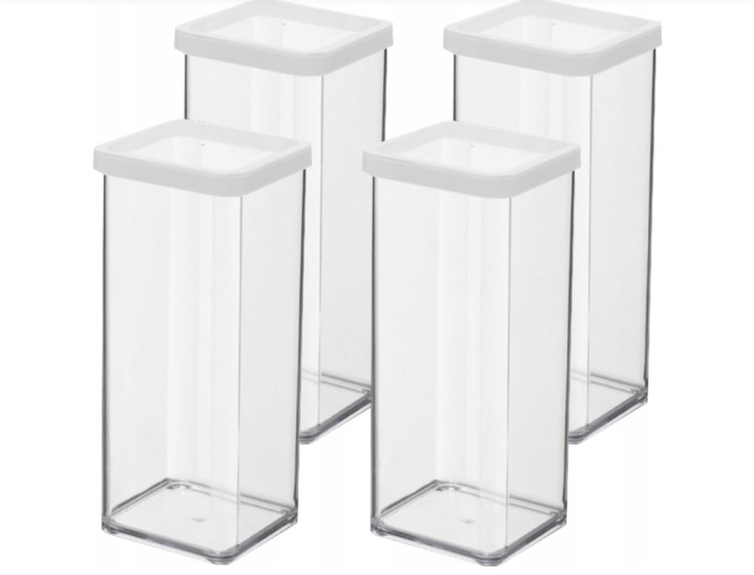 ROTHO ZESTAW 4 POJEMNIKÓW NA ŻYWNOŚĆ ARTYKUŁY SYPKIE 1,5L BIAŁY LOFT